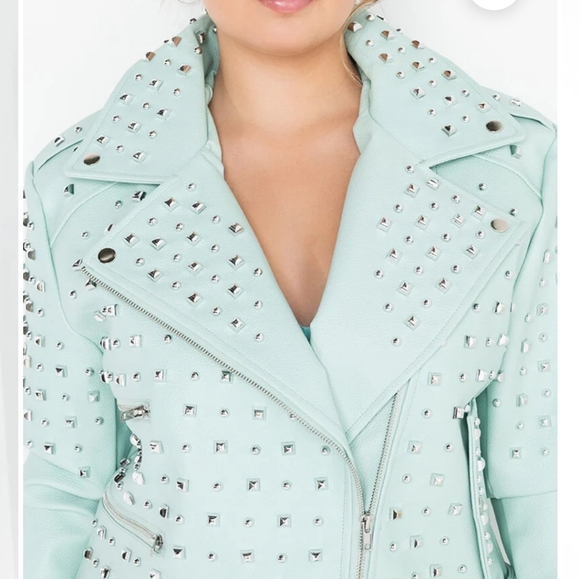 Azalea Wang Plus Minty Girl Faux Leather Jacket Size 1X - Picture 3 of 17